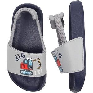 Kids Dig It Slide Sandals - Gray and Blue